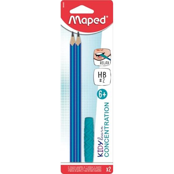Maped Bleistift HB KIDY learn CONCENTRATION 2 Stück mit Topper