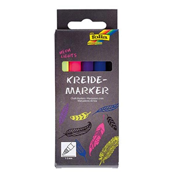 Folia Neon Lights Kreidemarker Farbsortiert 1,0 - 2,0 Mm, 5 St. 390529 (4001868110319)