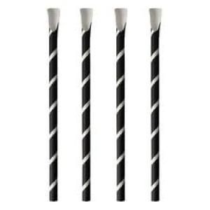 Papier-Trinkhalm mit Löffel 'pure', 200 mm, schwarz PAPSTAR 87991 (4002911356197)