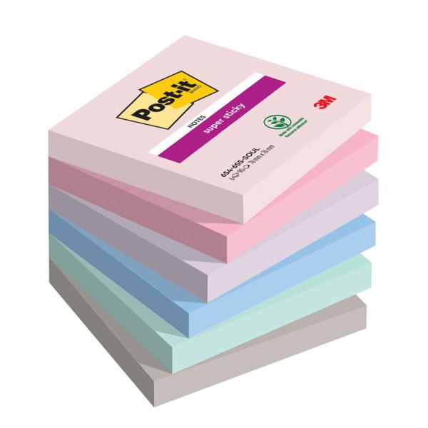 Haftnotizen super sticky notes, 76 x 76 mm, Soulful Post-it 654-6SS-SOUL (4054596925953)