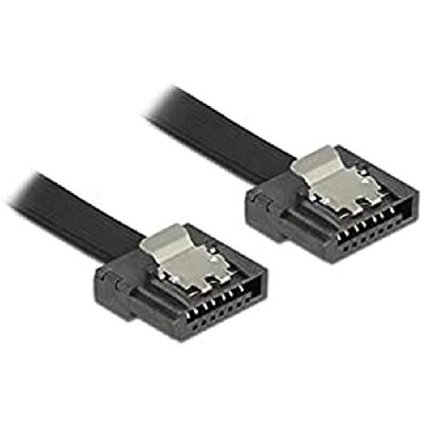 DELOCK SATA-Kabel SATA III -> SATA St/St 0.50m FLEXI schwarz 83841 (4043619838417)