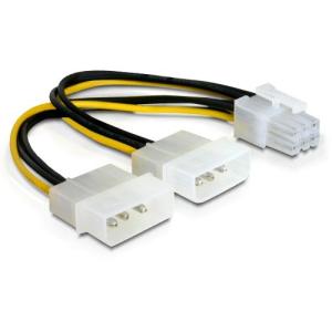 DELOCK Stromkabel 2x Molex 4pin St -> PCI Express 6pin intern 82315 (4043619823154)