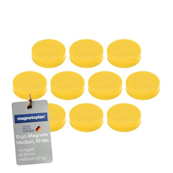 Ergo-Magnete 'Medium', goldgelb magnetoplan 16640102 (4013695044934)
