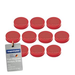 Ergo-Magnete 'Medium', rot magnetoplan 1664006 (4013695043265)