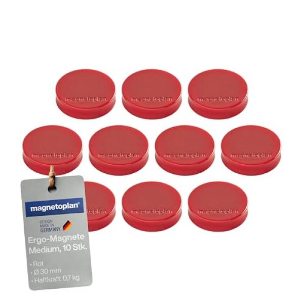 Ergo-Magnete 'Medium', rot magnetoplan 1664006 (4013695043265)