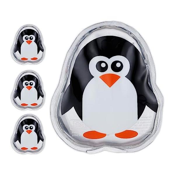 Relaxdays Kühlpads Pinguin 10046696_998 Transparent 9,0 X 11,0 Cm, 4 St. (4052025973872)