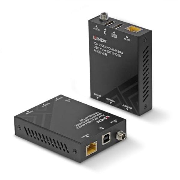 LINDY 70m Cat.6 HDMI 4K60, USB & Audio KVM Extender 39383 (4002888393836)