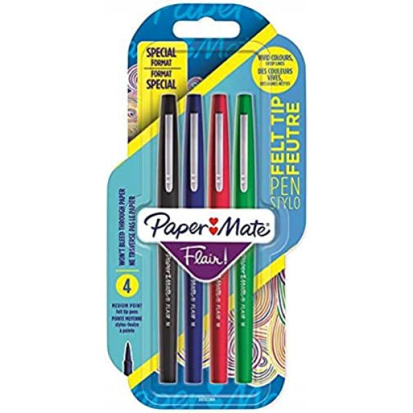 PAPER MATE Faserschreiber Flair 4er Strd Farben M 0.7 mm Blister 2032365 (3026980323653)