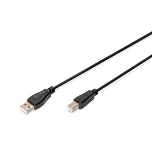 DIGITUS USB 2.0 Anschlusskabel Typ A -B St/St 3.0m sw AK-300102-030-S (4016032284796)