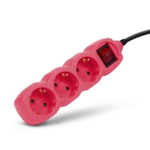 Entac Steckdosenleiste 3fach 1,5m Schalter pink ESEG3-1.5-SW-P (5999097977522)
