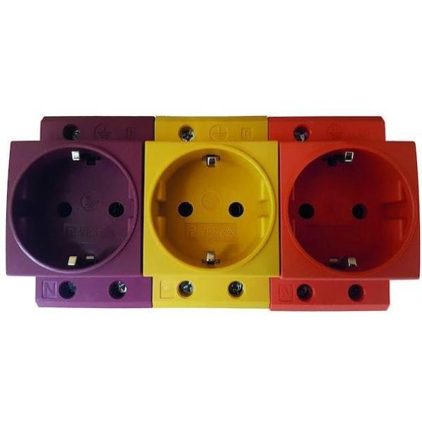 DIN-Steckdose 16A für Hutschiene PROTEC.CLASS DIN-Einbausteckdose gelb PDSDGE (4016705154036)