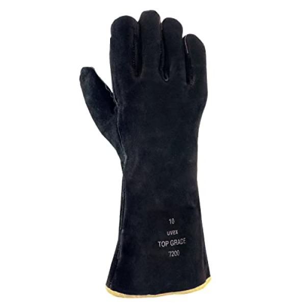 Uvex Unisex Schweißerhandschuhe Top-grade 7200 Schwarz Größe 11, 1 Paar 5829761 (4048612010389)