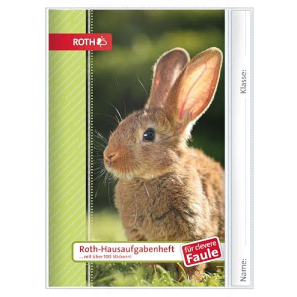 Hausaufgabenheft Tiere für clevere Faule 'Hase' ROTH 89546 (4028279852874)