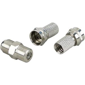 Schwaiger F-Verbinder 3 Stk 7,0mm Silber für Koaxialkabel KVBS70 531 (4004005222333)