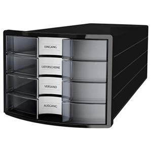 Schubladenbox IMPULS 2.0, 4 Schübe, schwarz/ tranzluzent HAN 1012-363 (4012473101784)