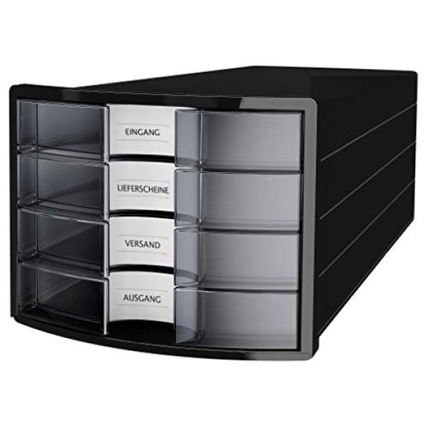 Schubladenbox IMPULS 2.0, 4 Schübe, schwarz/ tranzluzent HAN 1012-363 (4012473101784)