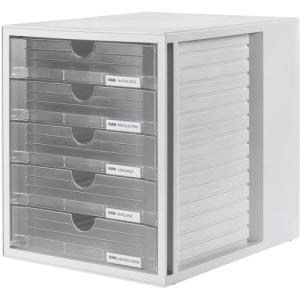 Han Schubladenbox System-box Transparent 1450-63d, Din A4 Mit 5 Schubladen, 1 St. (4012473145054)