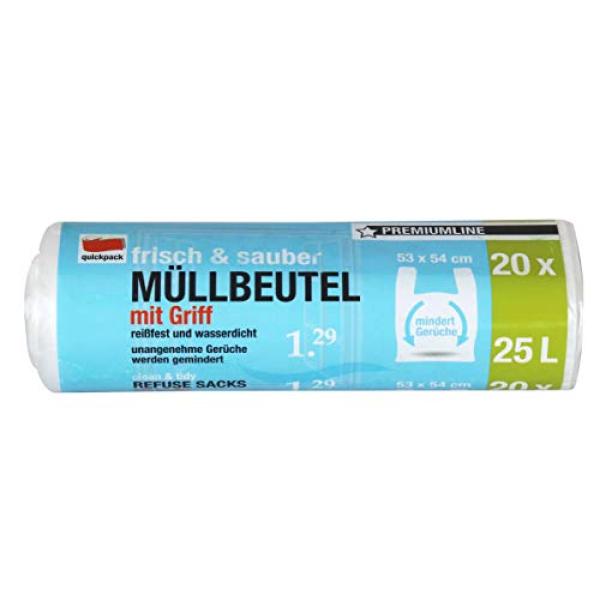Quickpack Müllbeutel Frisch & Sauber 25,0 L Transparent, 20 St. 852502 (4008284852502)