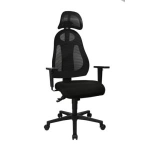Topstar Bürostuhl Free Art Mit Kopfstütze, Fr100 G200x Stoff Schwarz, Gestell Schwarz (4014296631967)