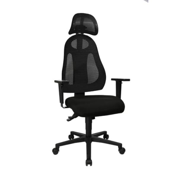 Topstar Bürostuhl Free Art Mit Kopfstütze, Fr100 G200x Stoff Schwarz, Gestell Schwarz (4014296631967)