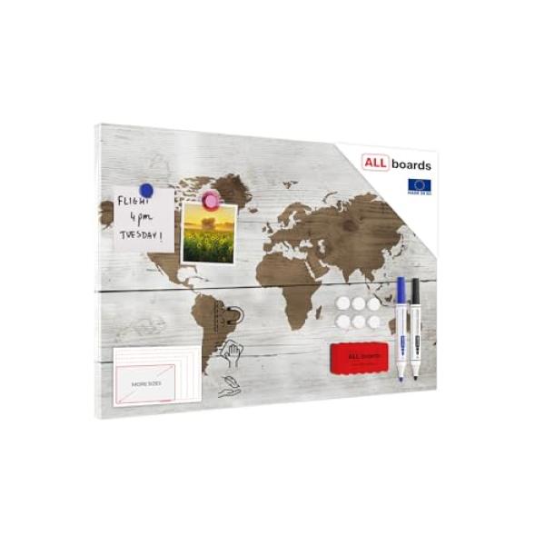 Allboards Magnettafel 60,0 X 40,0 Cm Weltkarte MB64_00103 (5905481602635)