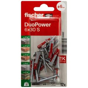 Fischer Duopower 6x30 S 2k 534997 Dübel Mit Schrauben  6 Mm X 30 Mm, 12 St. (4048962237061)