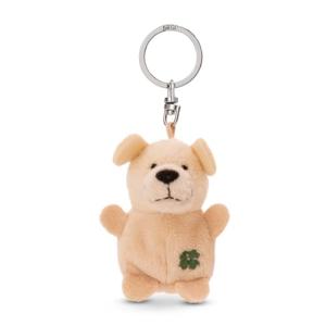 NICI Schlüsselanhänger Hund beige mit Kleeblatt 5cm