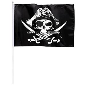 WIDMANN Piratenfahne mit Halter schwarz 43x30cm