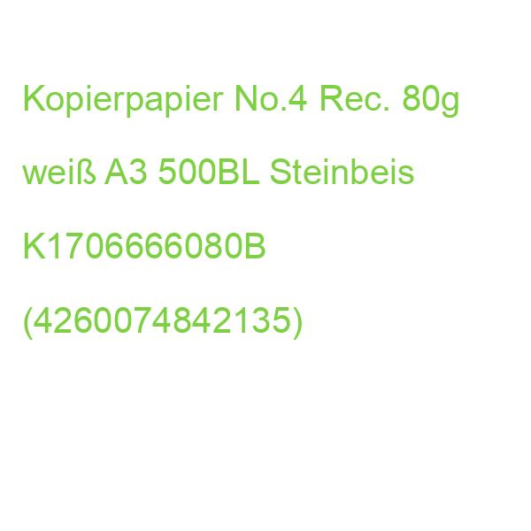 No. 4 Evolution White Recyclingpapier A3, 80g weiß 500 Blatt STEINBEIS K1706666080B (4260074842135)
