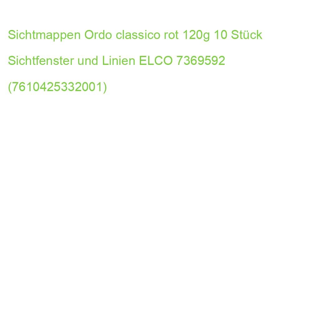 Sichtmappen Ordo classico rot 120g 10 Stück Sichtfenster und Linien ELCO 7369592 (7610425332001)