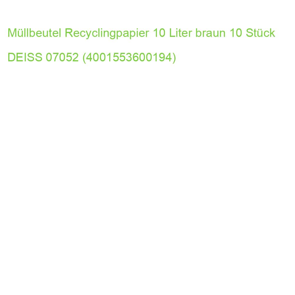 Müllbeutel Recyclingpapier 10 Liter braun 10 Stück DEISS 07052 (4001553600194)
