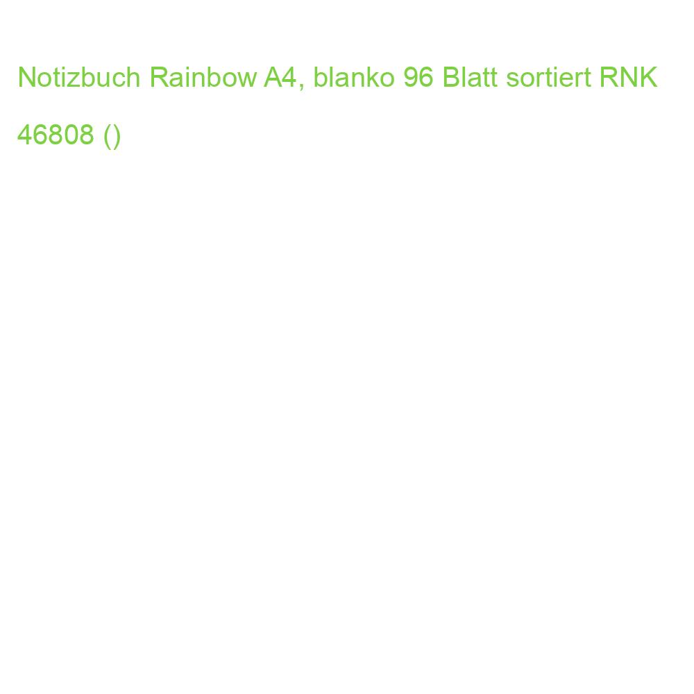 Notizbuch Rainbow A4, blanko 96 Blatt sortiert RNK 46808 ()