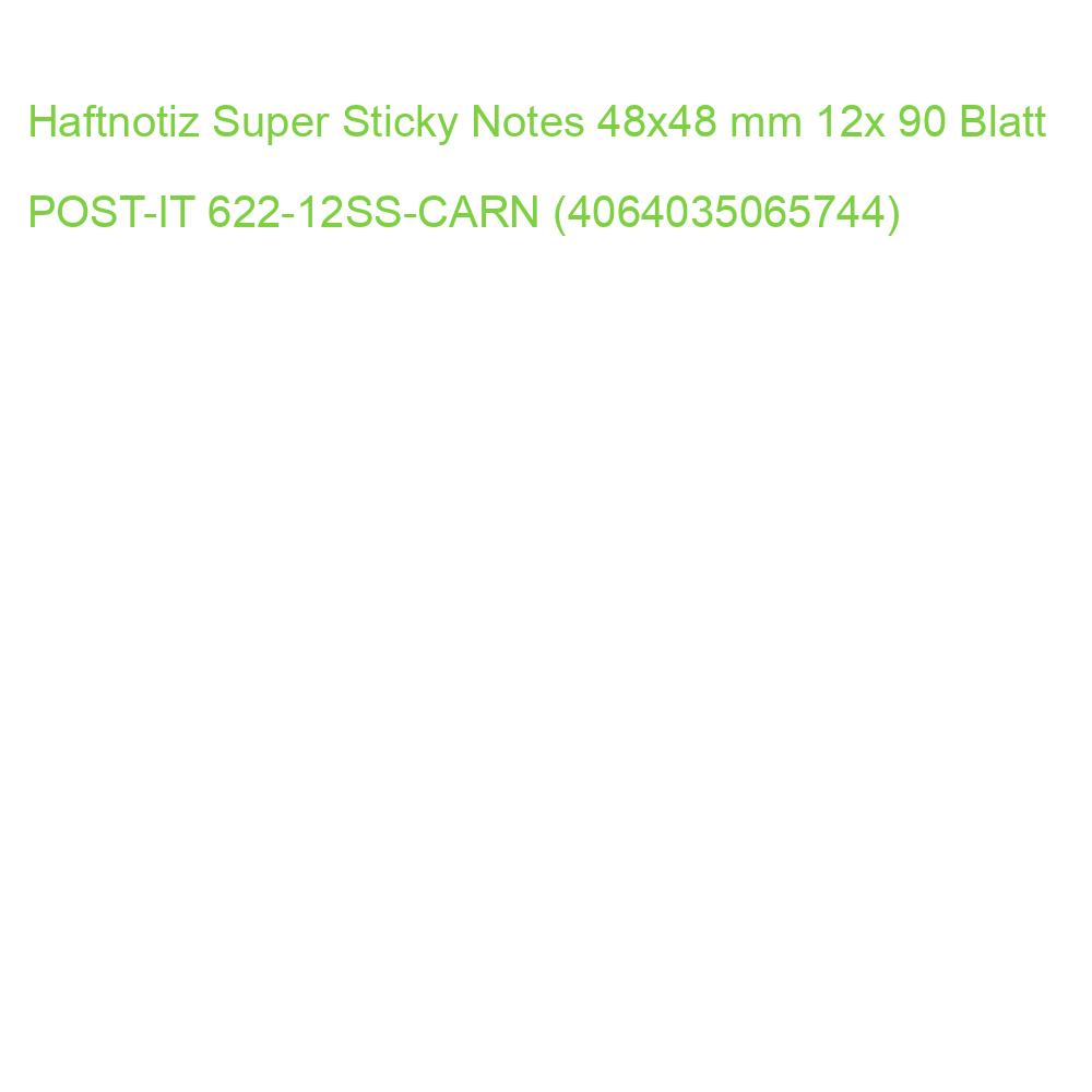 Haftnotiz Super Sticky Notes 48x48 mm 12x 90 Blatt POST-IT 622-12SS-CARN (4064035065744)