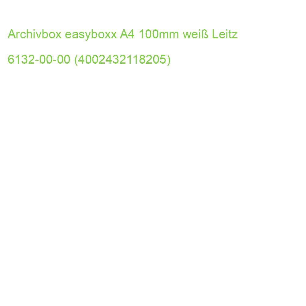 6132 Archivbox easyboxx A4, 100 mm Wellpappe (RC) weiß Leitz 6132-00-00 (4002432118205)
