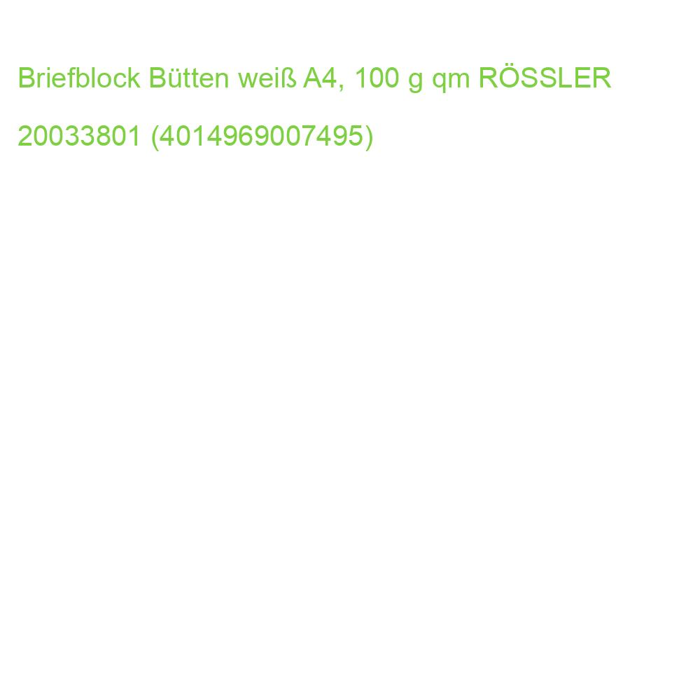 Briefblock Bütten weiß A4, 100 g qm RÖSSLER 20033801 (4014969007495)