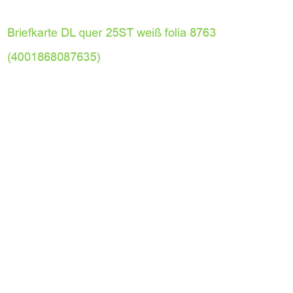 Briefkarte DL quer 190 g qm weiß doppelt 25 Stück FOLIA 8763 (4001868087635)