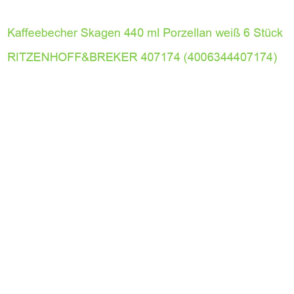 Kaffeebecher Skagen 440 ml Porzellan weiß 6 Stück RITZENHOFF 407174 (4006344407174)