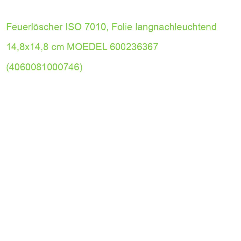 Feuerlöscher ISO 7010, Folie langnachleuchtend 14,8x14,8 cm MOEDEL 57117 (4060081000746)