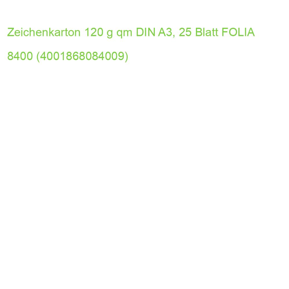 Zeichenkarton 120 g qm DIN A3, 25 Blatt FOLIA 8400 (4001868084009)