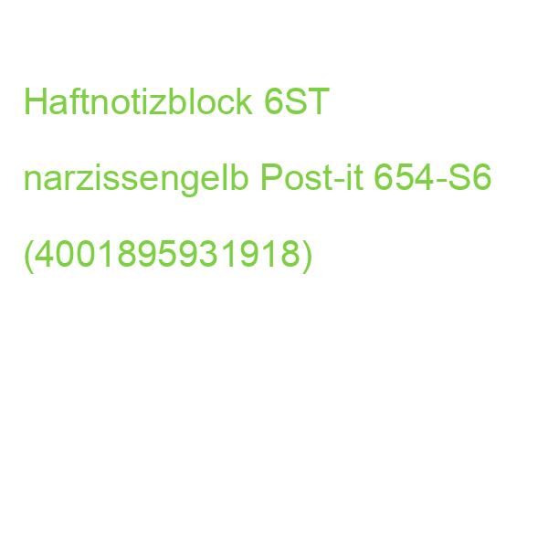 Haftnotiz Super Sticky Notes 76x76 mm 6x 90 Blatt narzissengelb POST-IT 654-S6 (4001895931918)