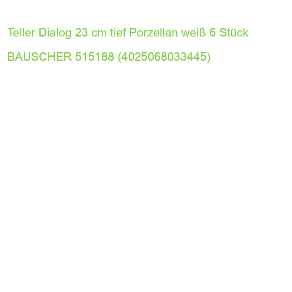 Teller Dialog 23 cm tief Porzellan weiß 6 Stück BAUSCHER 515188 (4025068033445)