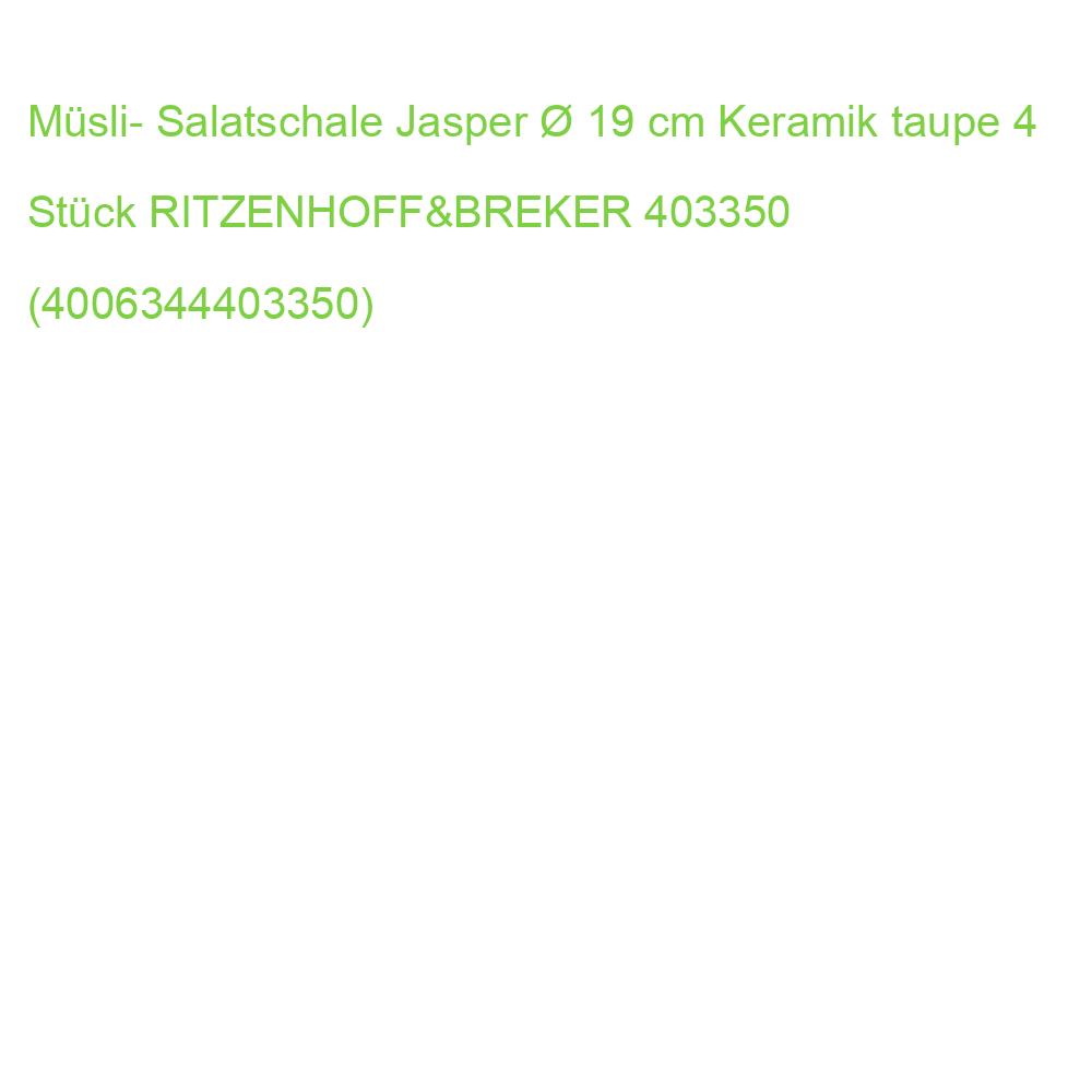 Müsli- Salatschale Jasper  19 cm Keramik taupe 4 Stück RITZENHOFF 403350 (4006344403350)