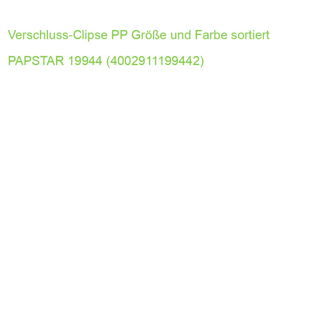 Verschluss-Clipse PP Größe und Farbe sortiert PAPSTAR 19944 (4002911199442)