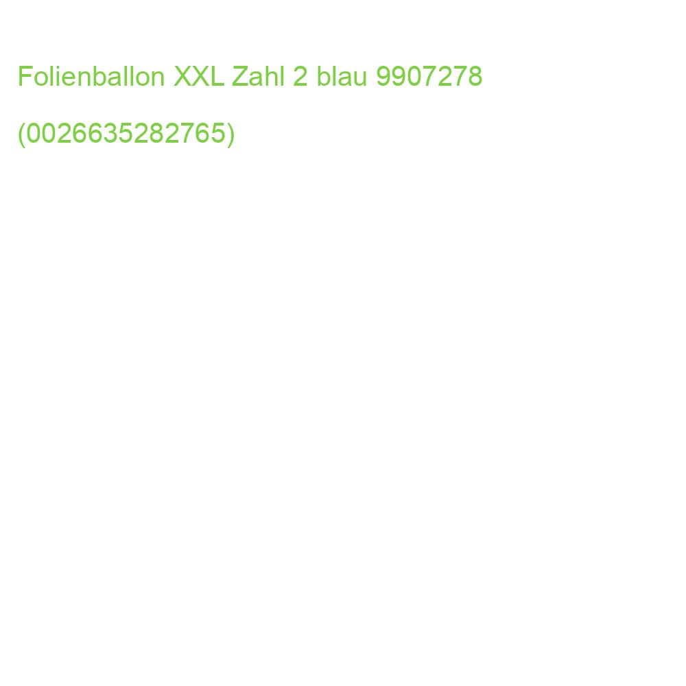 Folienballon XXL Zahl 2 blau 9907278 (0026635282765)