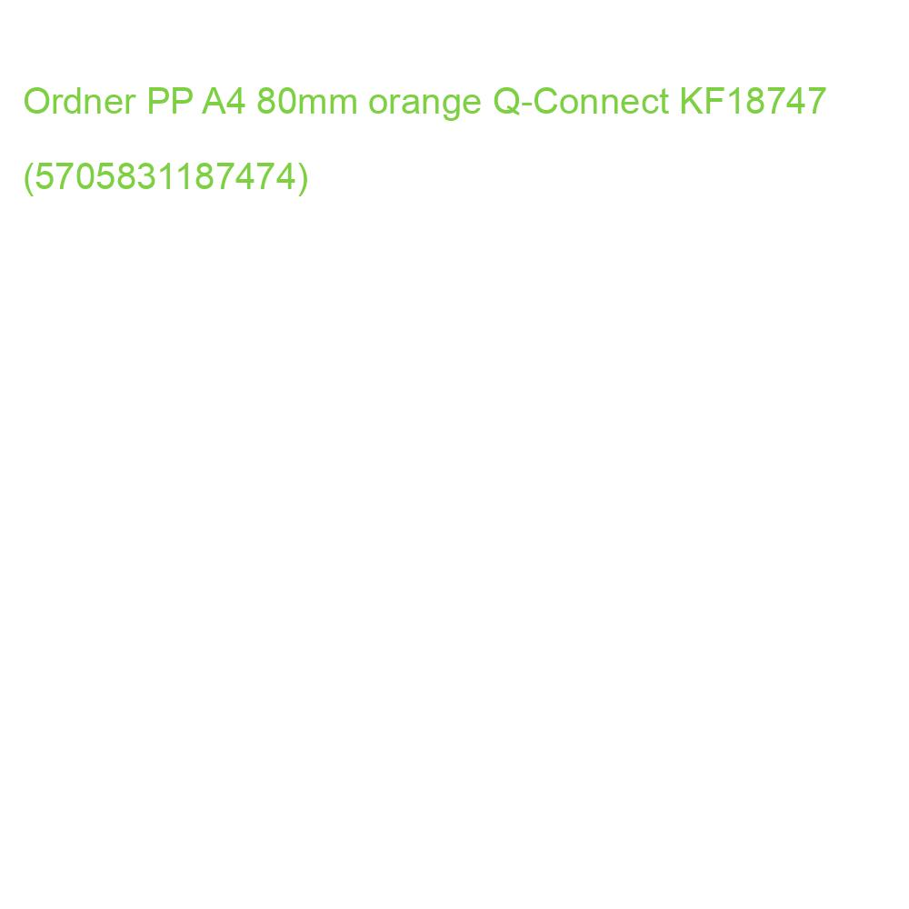 Ordner PP A4, 80 mm orange Q-CONNECT KF18747 (5705831187474)