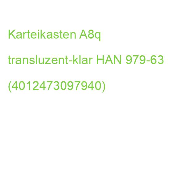 Karteibox DIN A8 quer für 200 Karten mit Stahlscharnier transparent HAN 979-63 (4012473097940)