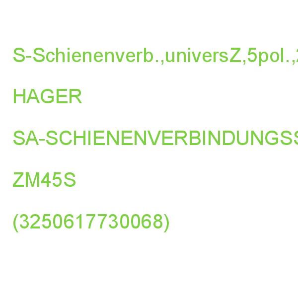 SA-Schienenverbinder 5polig, 250A HAGER SA-SCHIENENVERBINDUNGSSATZ ZM45S (3250617730068)