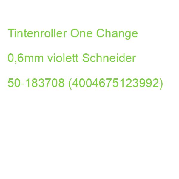Tintenroller One Change 0,6 mm violett (dokumentenecht) SCHNEIDER 50-183708 (4004675123992)