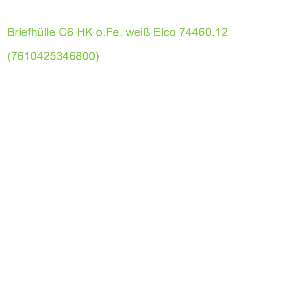 Briefumschlag Office C6, hochweiß haftklebend ohne Fenster 80 g qm 50 Stück ELCO 74460.12 (7610425346800)