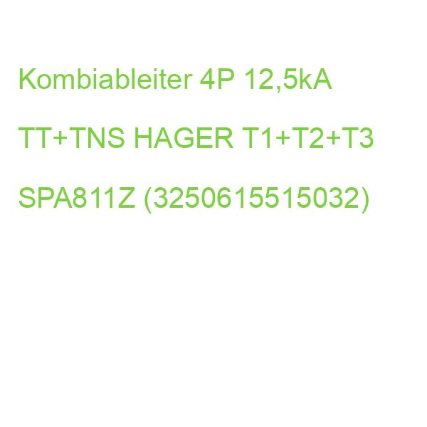 Kombiableiter 4P 12,5kA TT+TNS HAGER T1+T2+T3 SPA811Z (3250615515032)